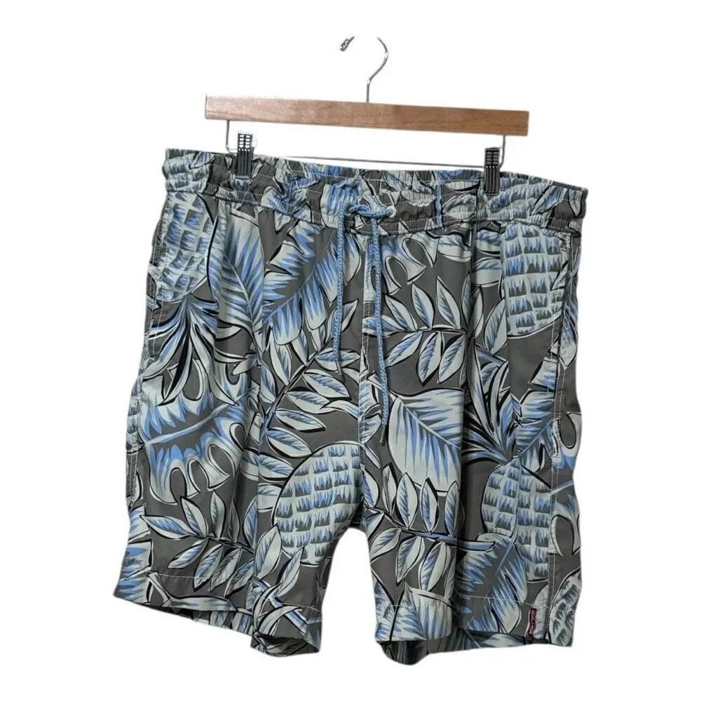 Tommy Bahama Swim Trunks  relax Mens Xtra Large Blue gray Lined Bathing Suit Sho